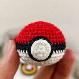 Handmade Amigurumi Crochet Poké Ball Plushie